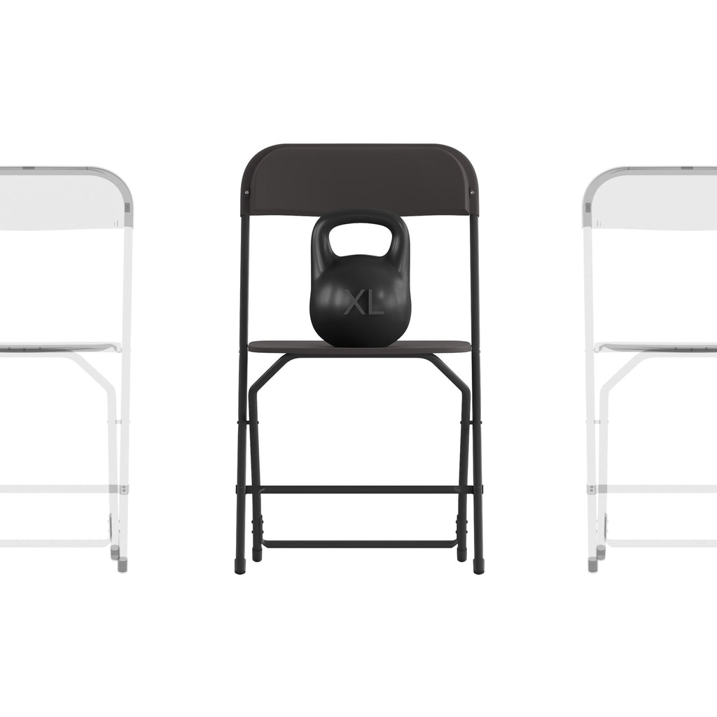 Big and Tall Commercial Folding Chair - Extra Wide 650LB. Capacity - Durable Plastic