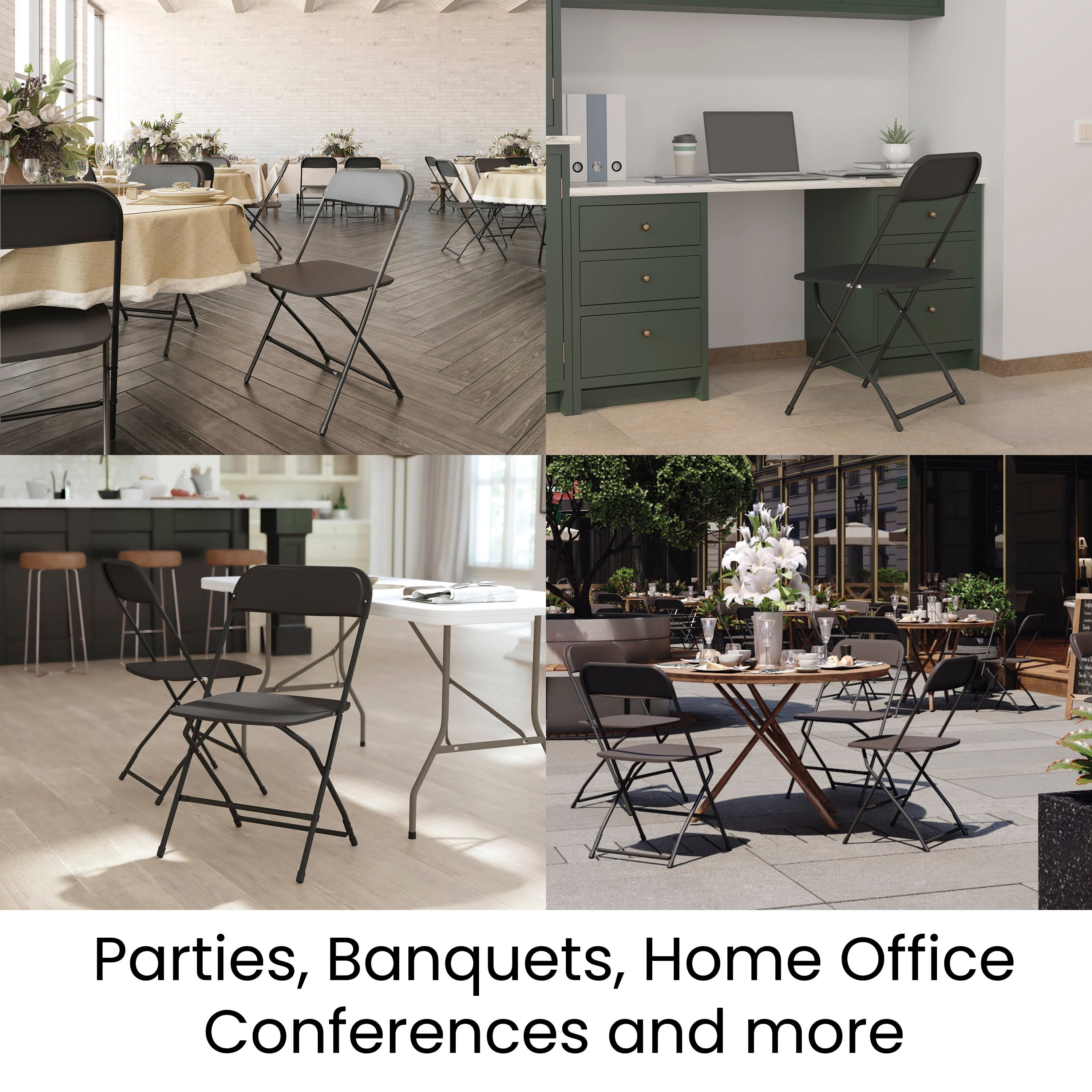 Big and Tall Commercial Folding Chair - Extra Wide 650LB. Capacity - Durable Plastic