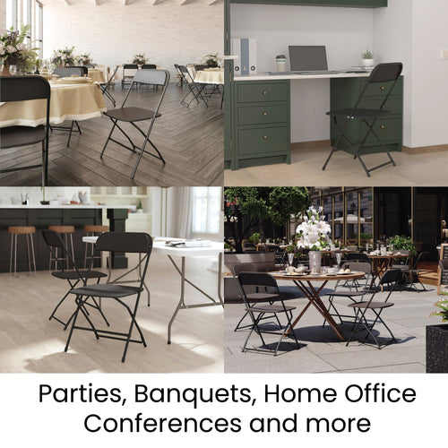 Big and Tall Commercial Folding Chair - Extra Wide 650LB. Capacity - Durable Plastic