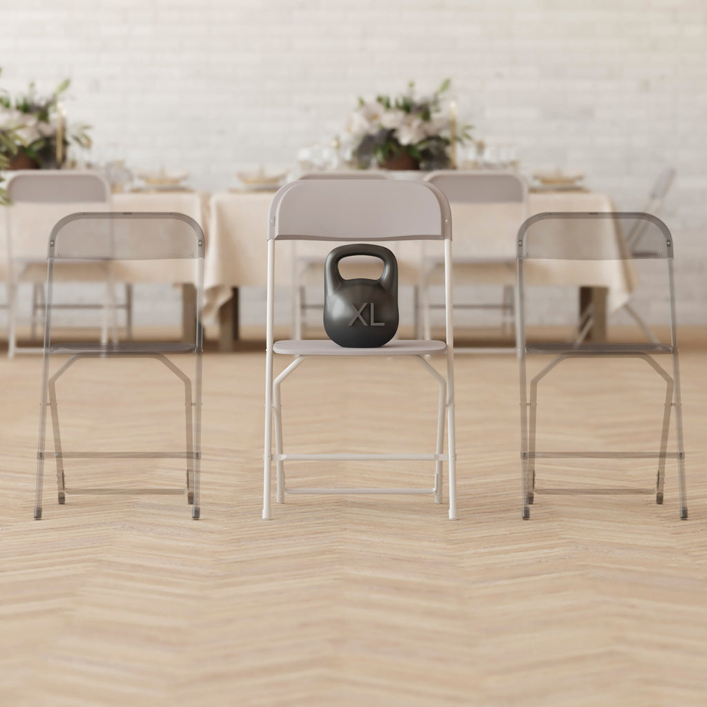 Big and Tall Commercial Folding Chair - Extra Wide 650LB. Capacity - Durable Plastic