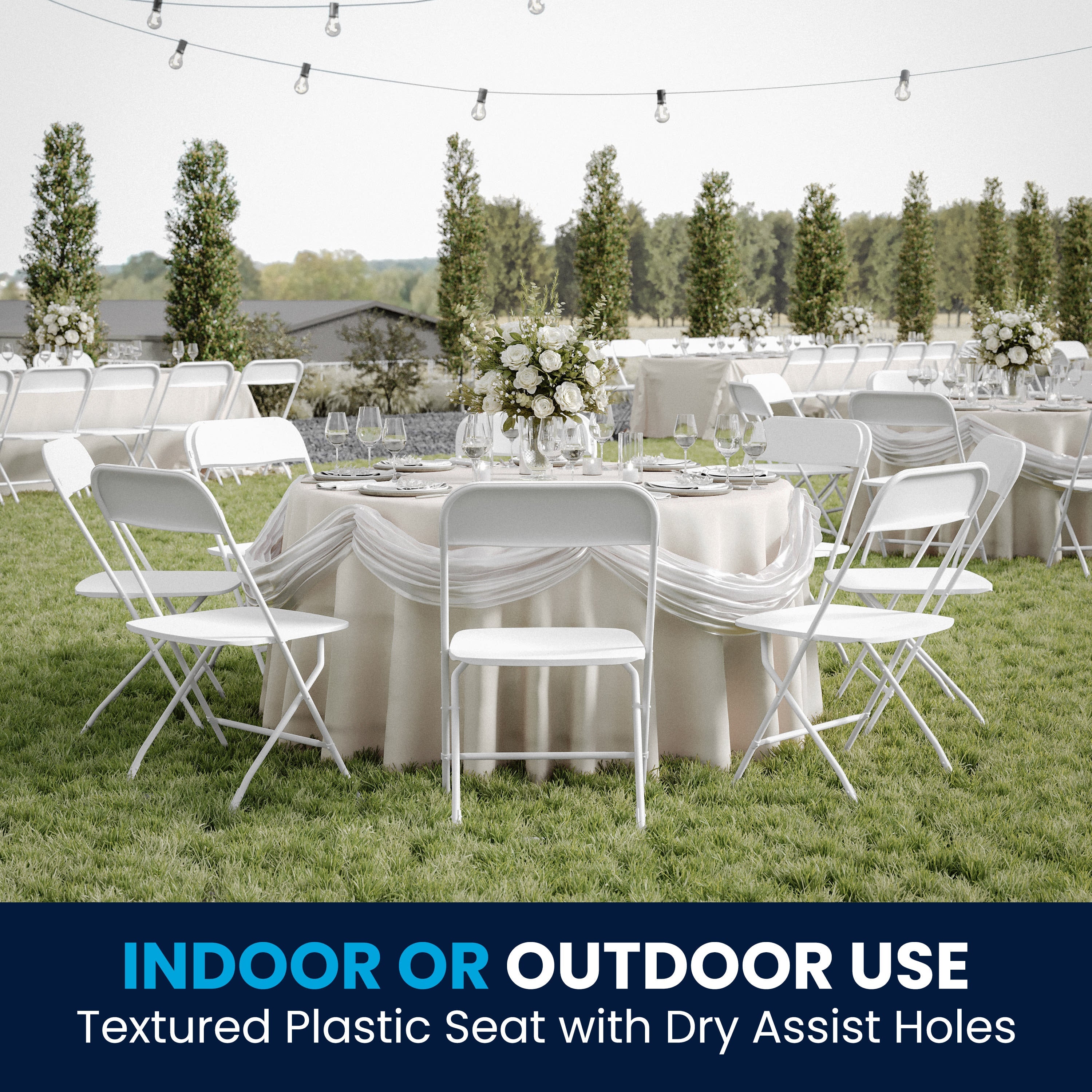 Big and Tall Commercial Folding Chair - Extra Wide 650LB. Capacity - Durable Plastic