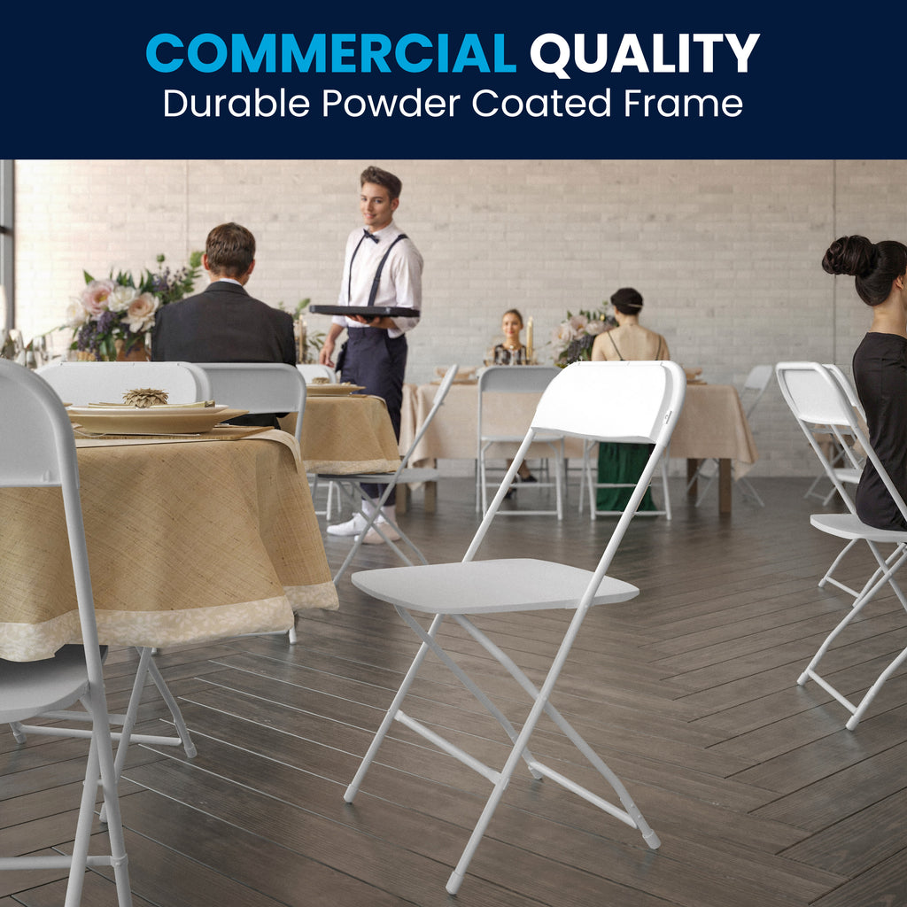 Big and Tall Commercial Folding Chair - Extra Wide 650LB. Capacity - Durable Plastic