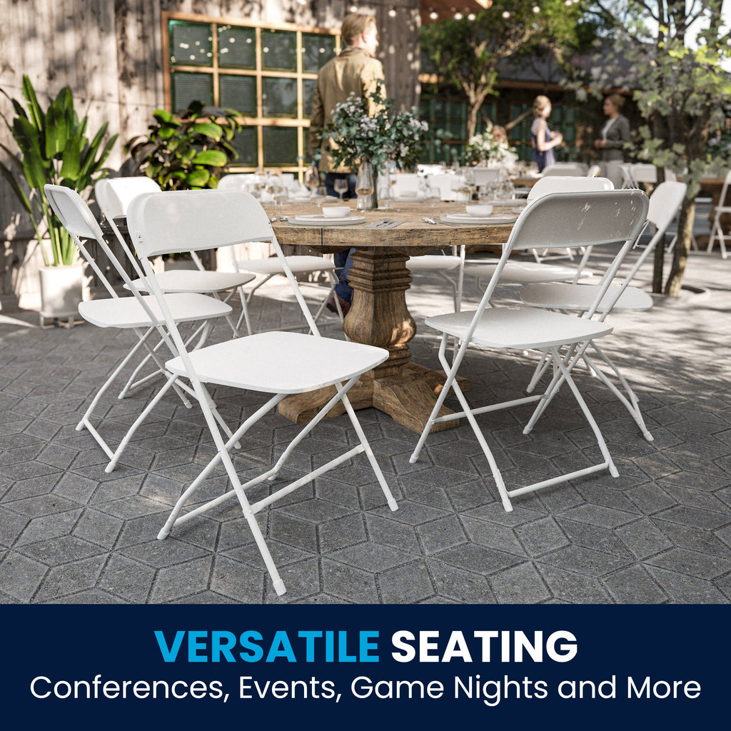 Big and Tall Commercial Folding Chair - Extra Wide 650LB. Capacity - Durable Plastic