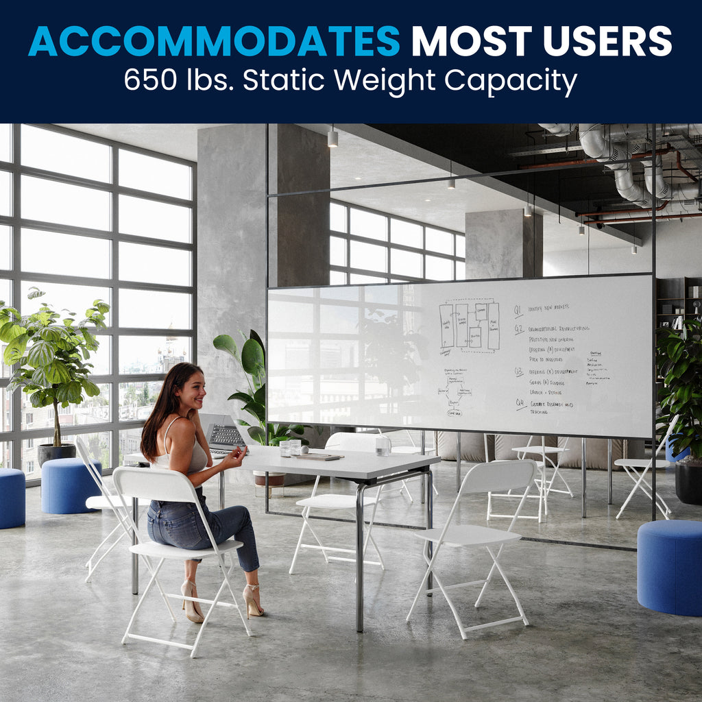 Big and Tall Commercial Folding Chair - Extra Wide 650LB. Capacity - Durable Plastic