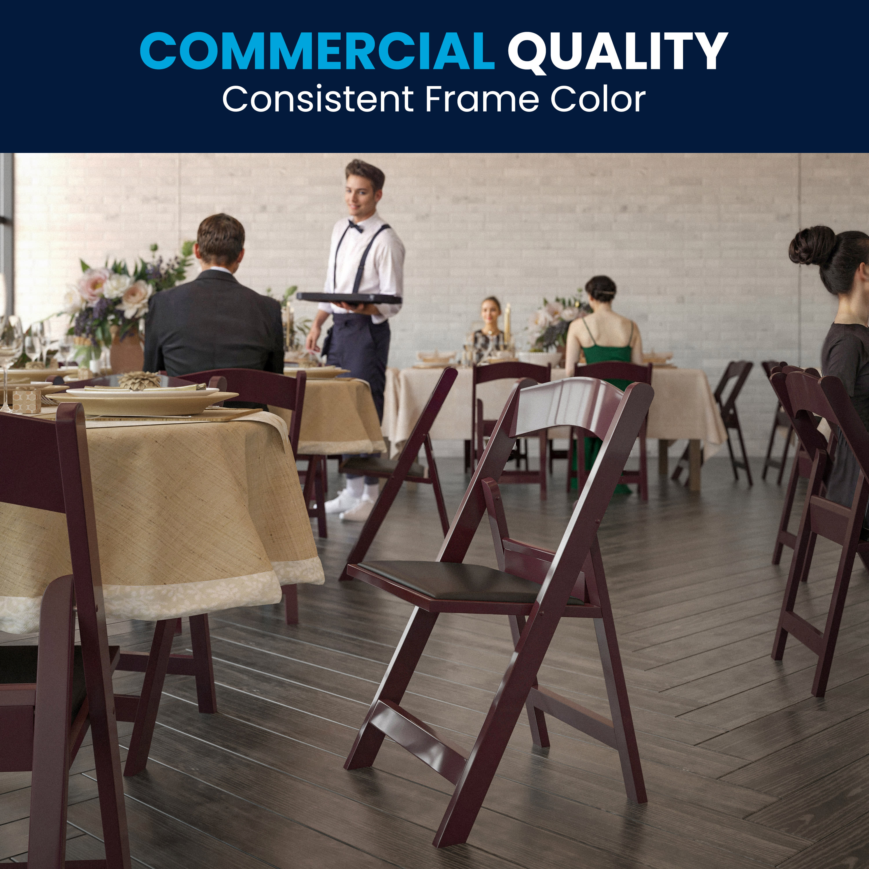 Folding Chair - Stackable Resin – 800LB Weight Capacity Event Chair