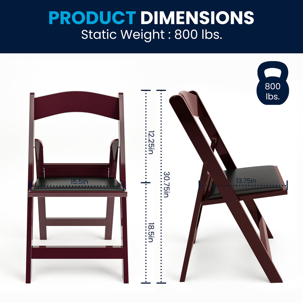 Folding Chair - Stackable Resin – 800LB Weight Capacity Event Chair