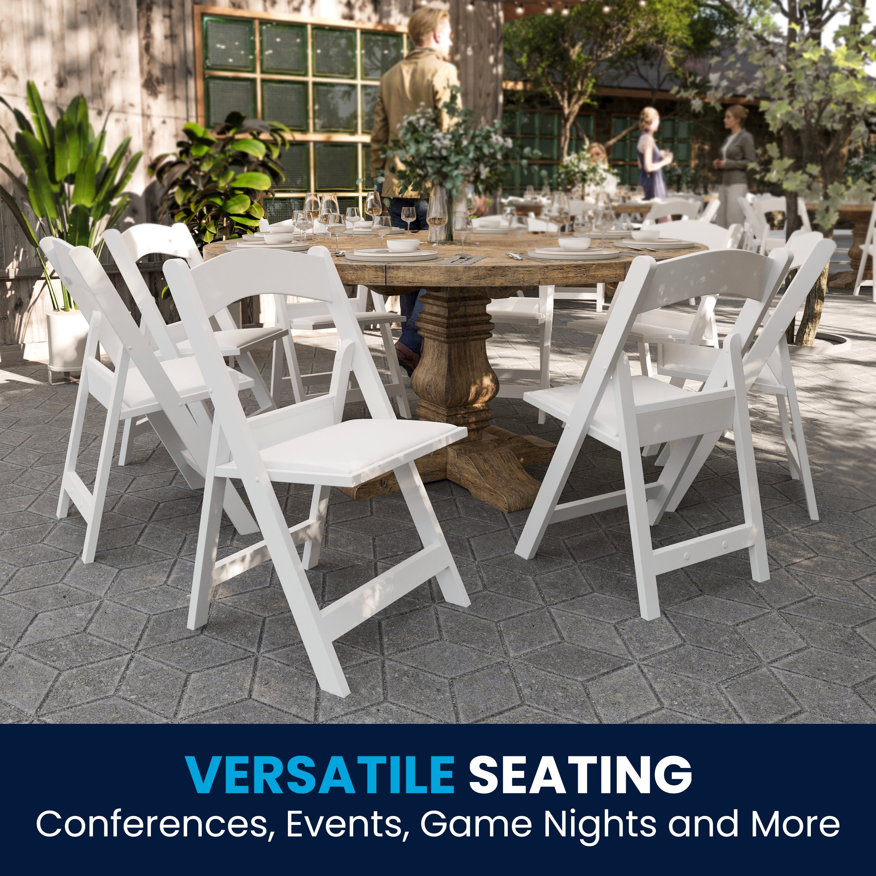 Folding Chair - Stackable Resin – 800LB Weight Capacity Event Chair