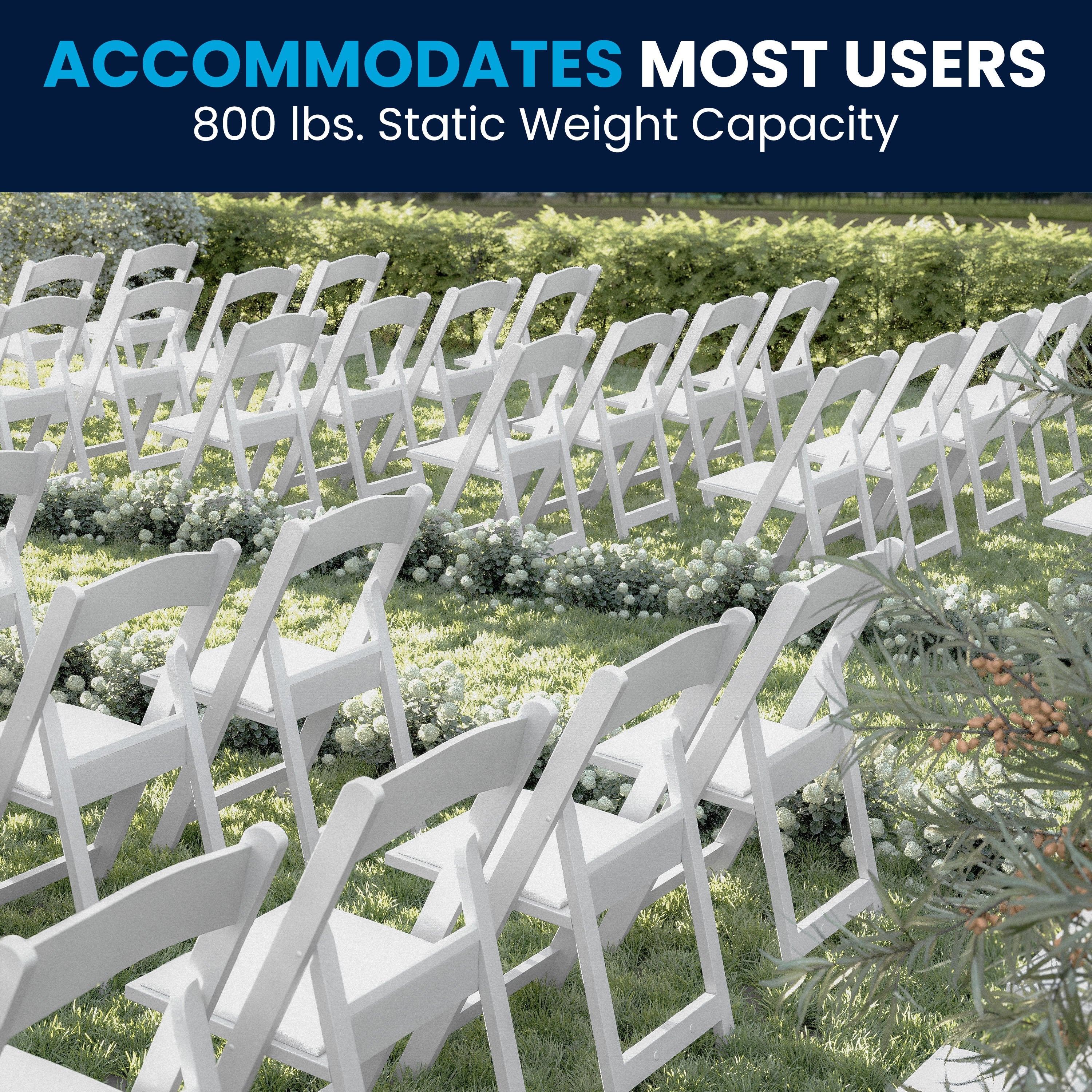 Folding Chair - Stackable Resin – 800LB Weight Capacity Event Chair