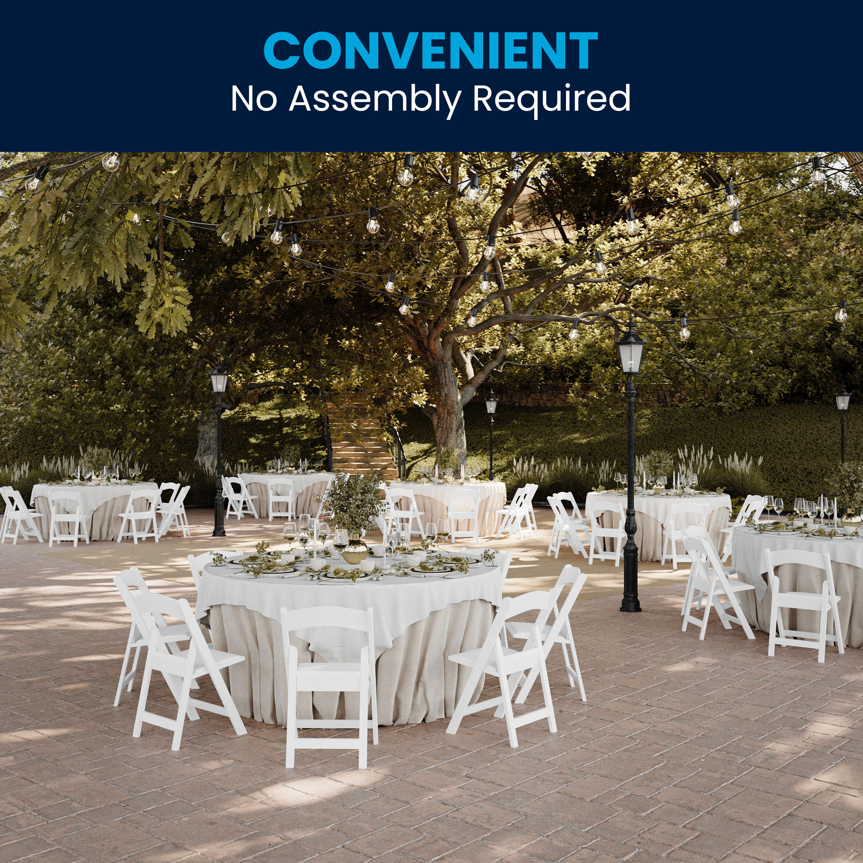 Folding Chair - Stackable Resin – 800LB Weight Capacity Event Chair