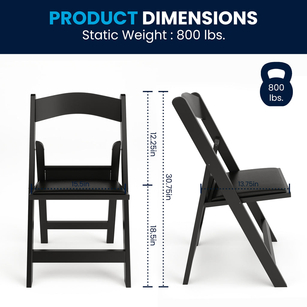 Folding Chair - Stackable Resin – 800LB Weight Capacity Event Chair