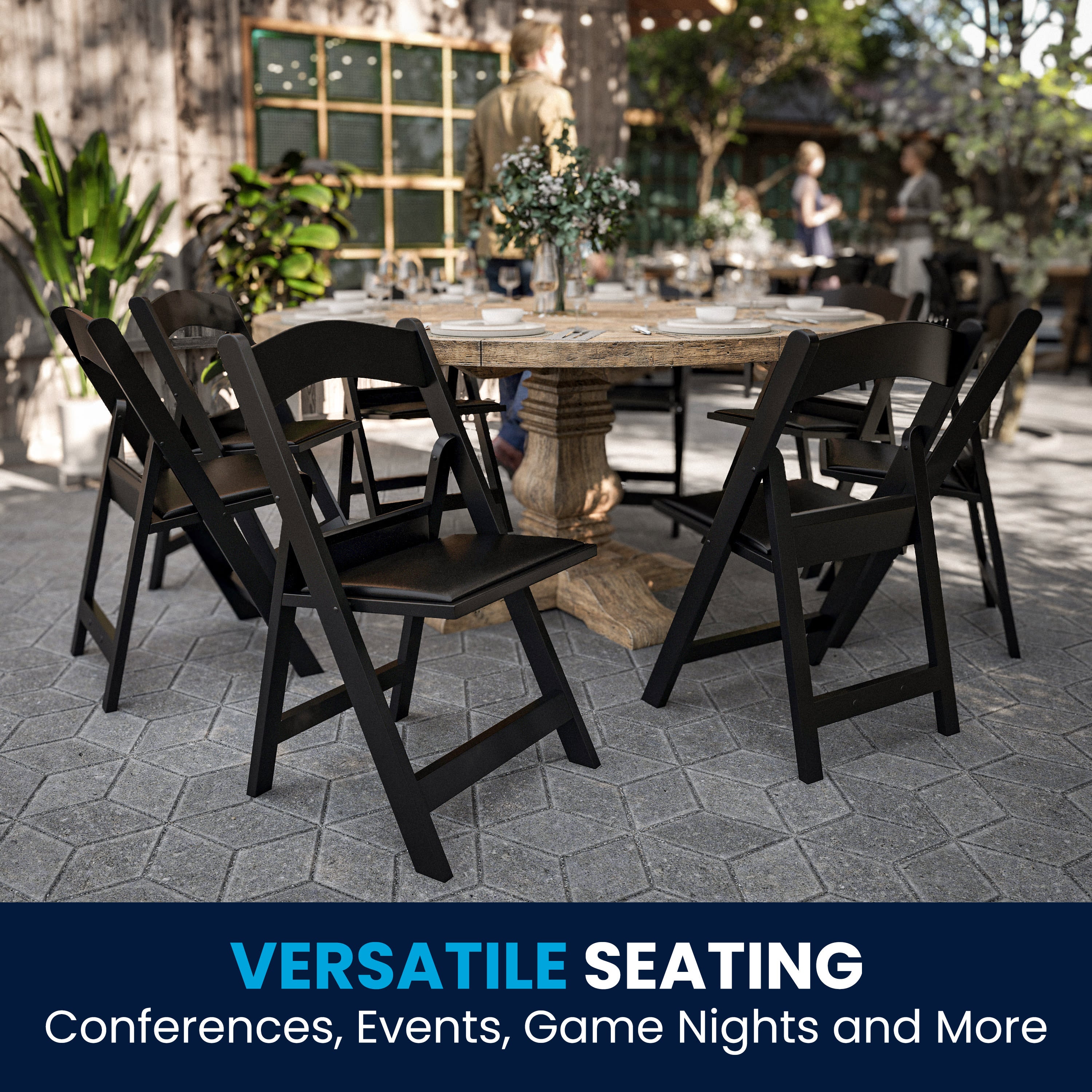 Folding Chair - Stackable Resin – 800LB Weight Capacity Event Chair