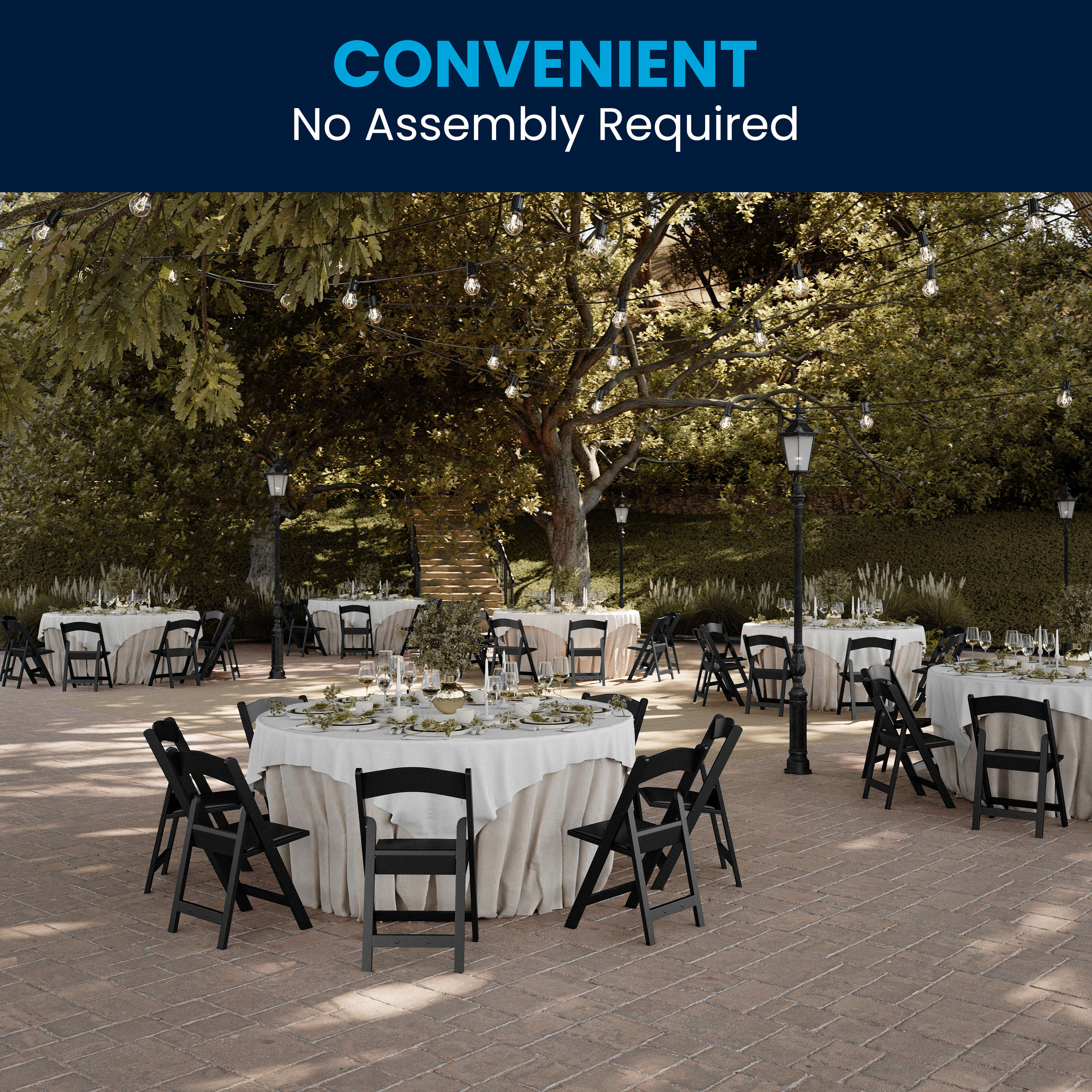 Folding Chair - Stackable Resin – 800LB Weight Capacity Event Chair