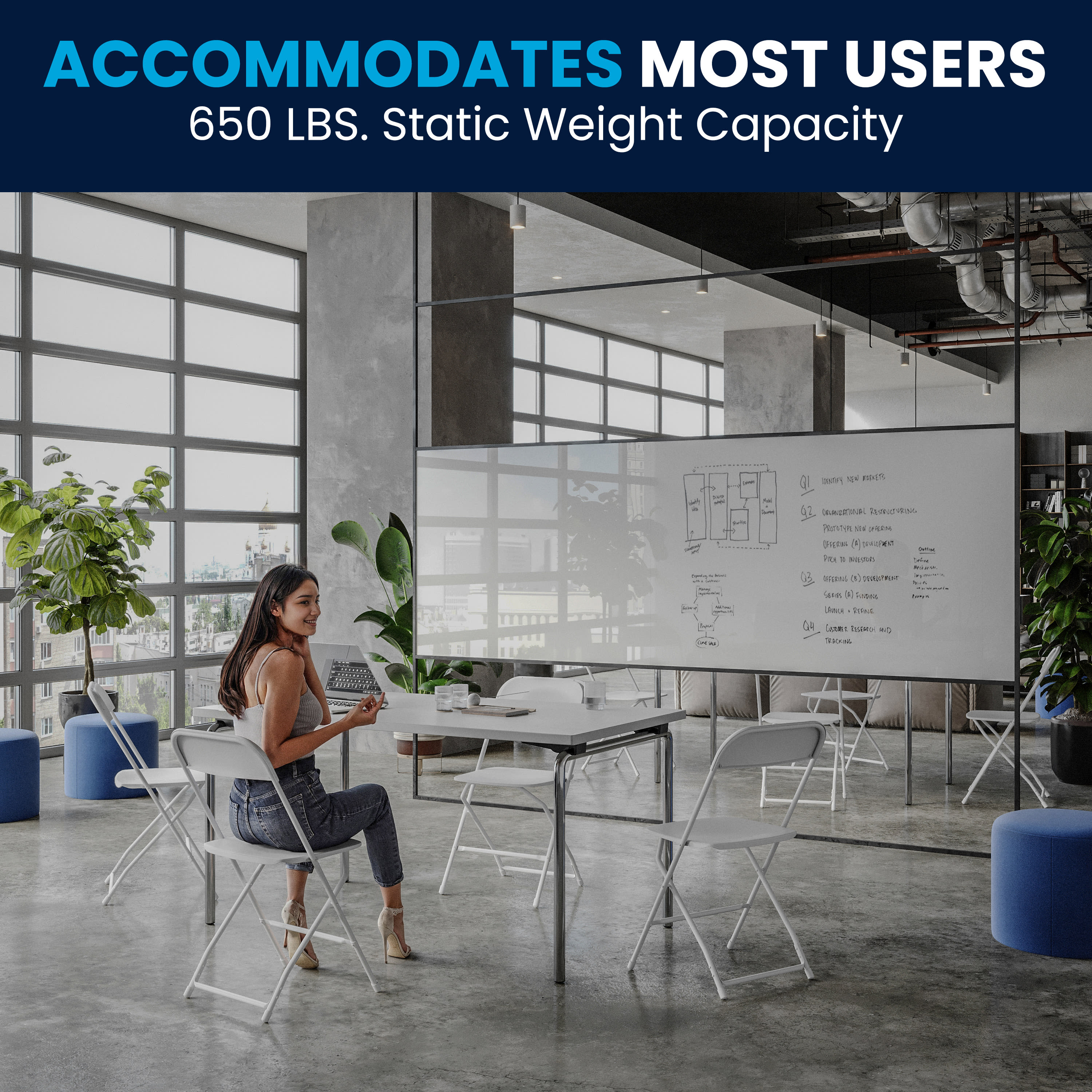 Series Plastic Folding Chair - 650LB Weight Capacity