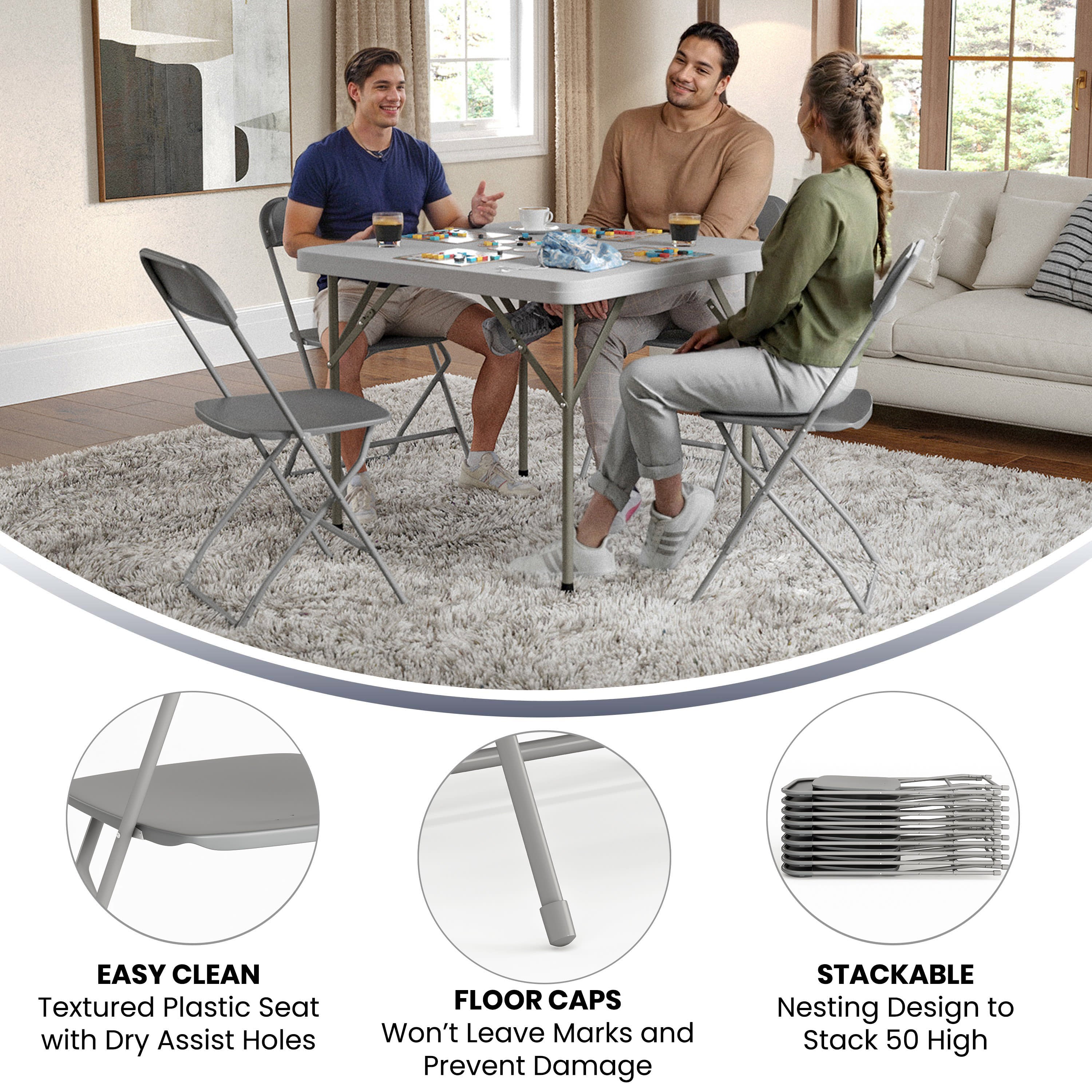 Series Plastic Folding Chair - 650LB Weight Capacity