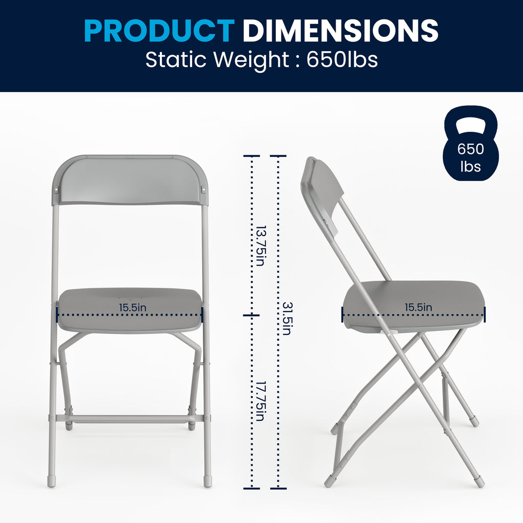 Series Plastic Folding Chair - 650LB Weight Capacity