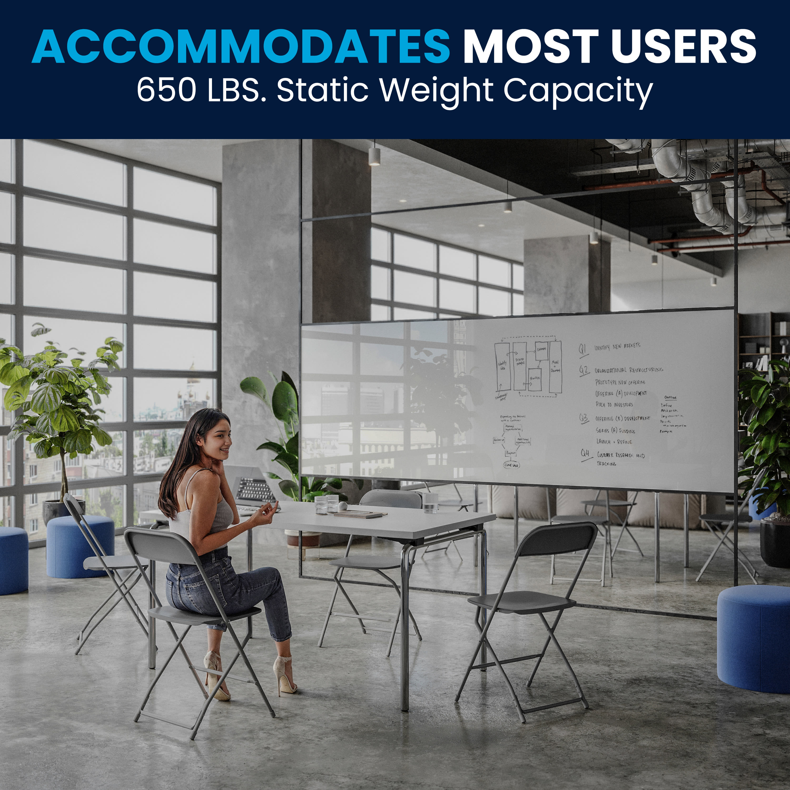 Series Plastic Folding Chair - 650LB Weight Capacity