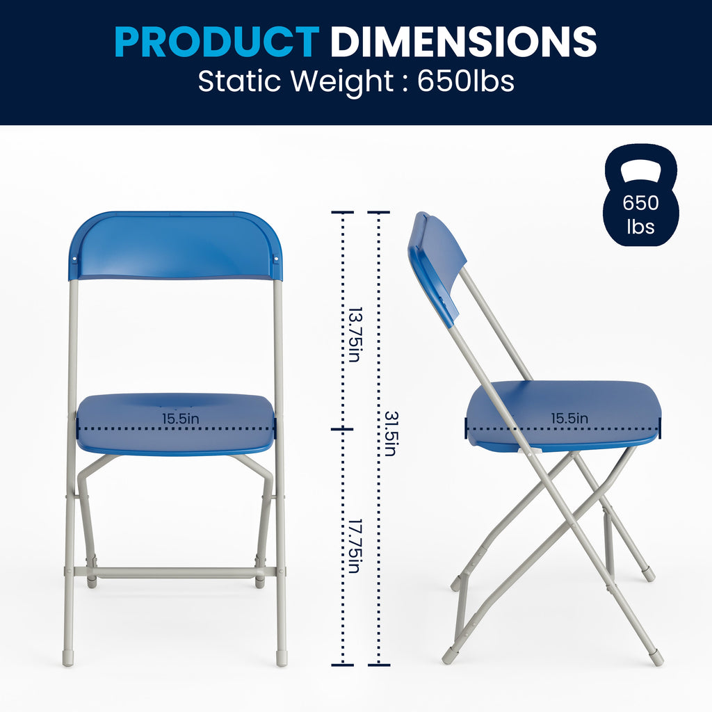Series Plastic Folding Chair - 650LB Weight Capacity