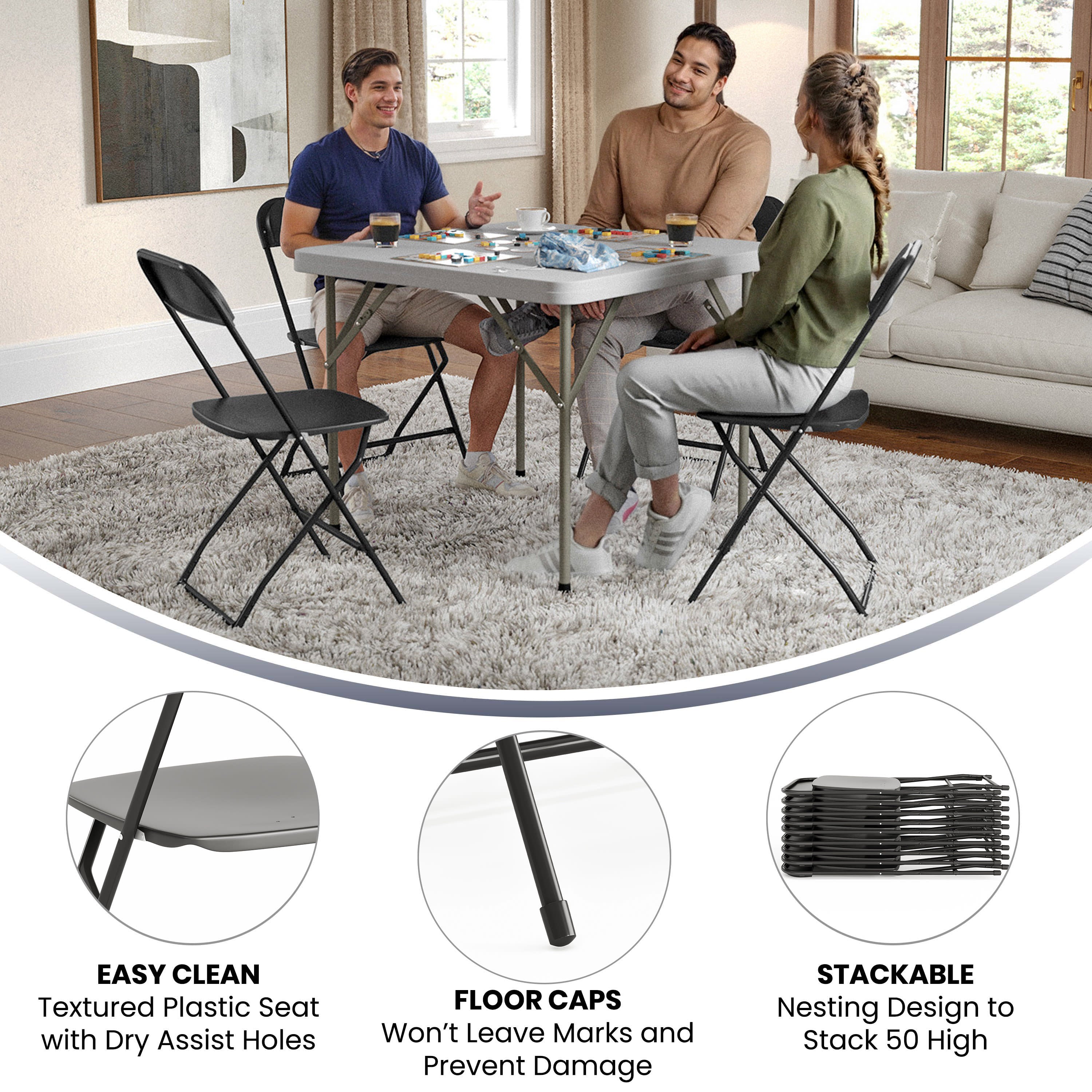 Series Plastic Folding Chair - 650LB Weight Capacity