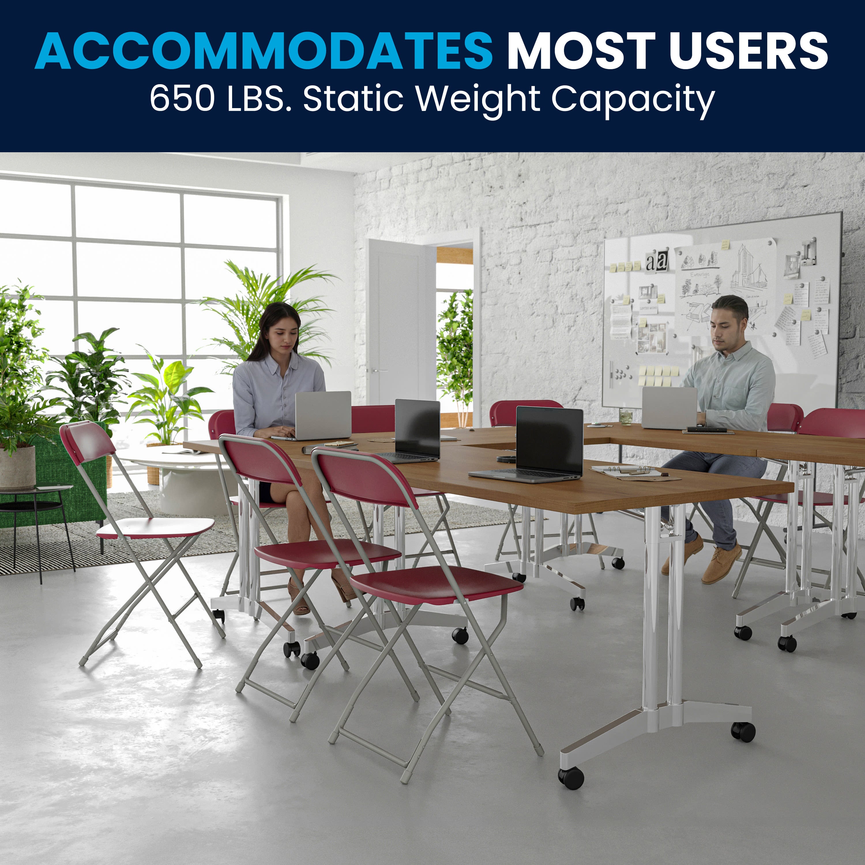 Series Plastic Folding Chair - 650LB Weight Capacity