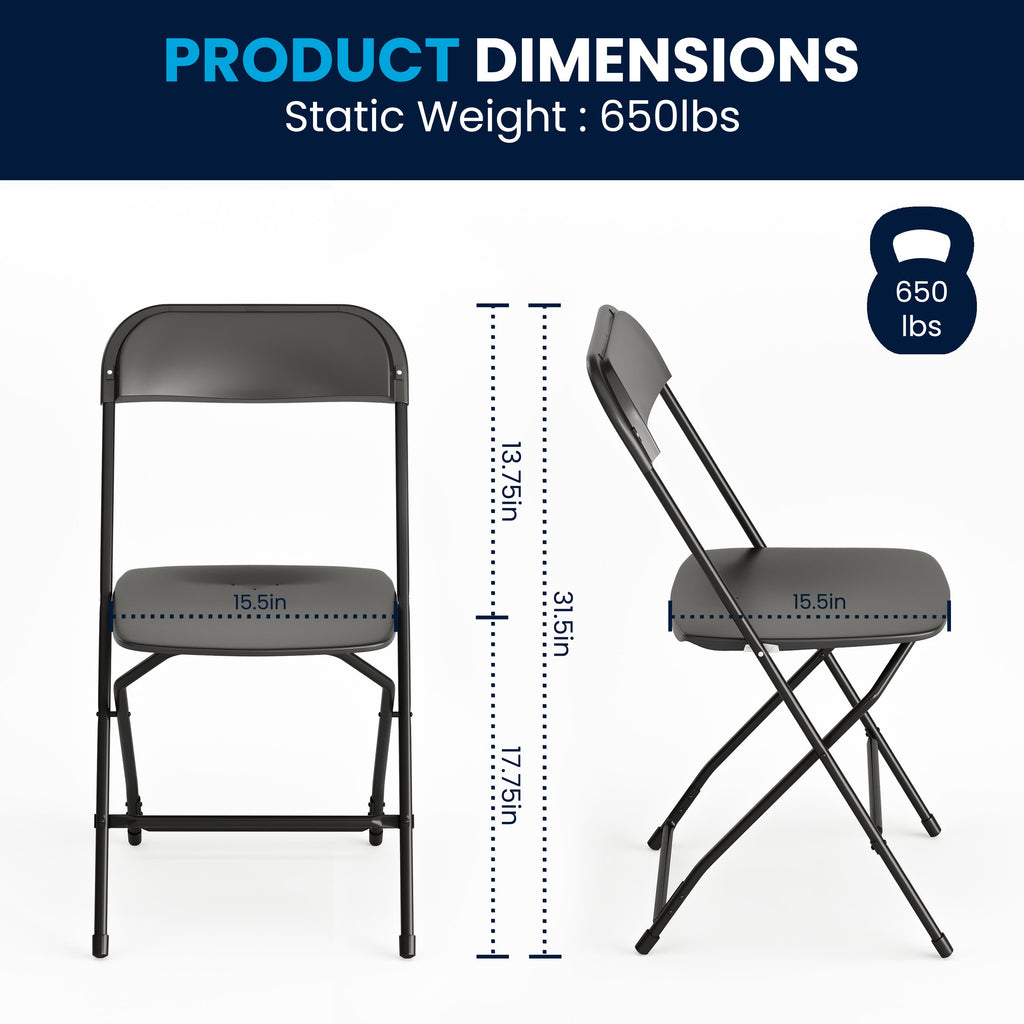 Series Plastic Folding Chair - 650LB Weight Capacity