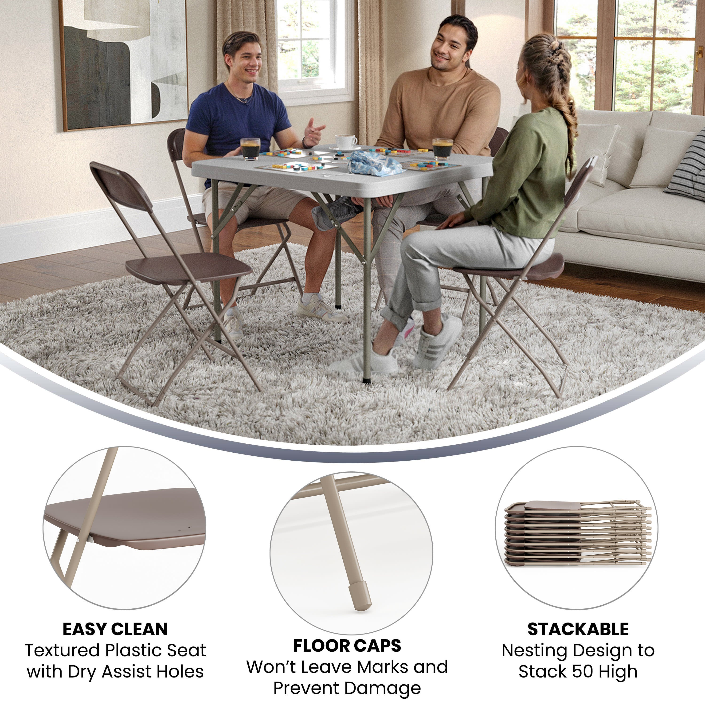 Series Plastic Folding Chair - 650LB Weight Capacity