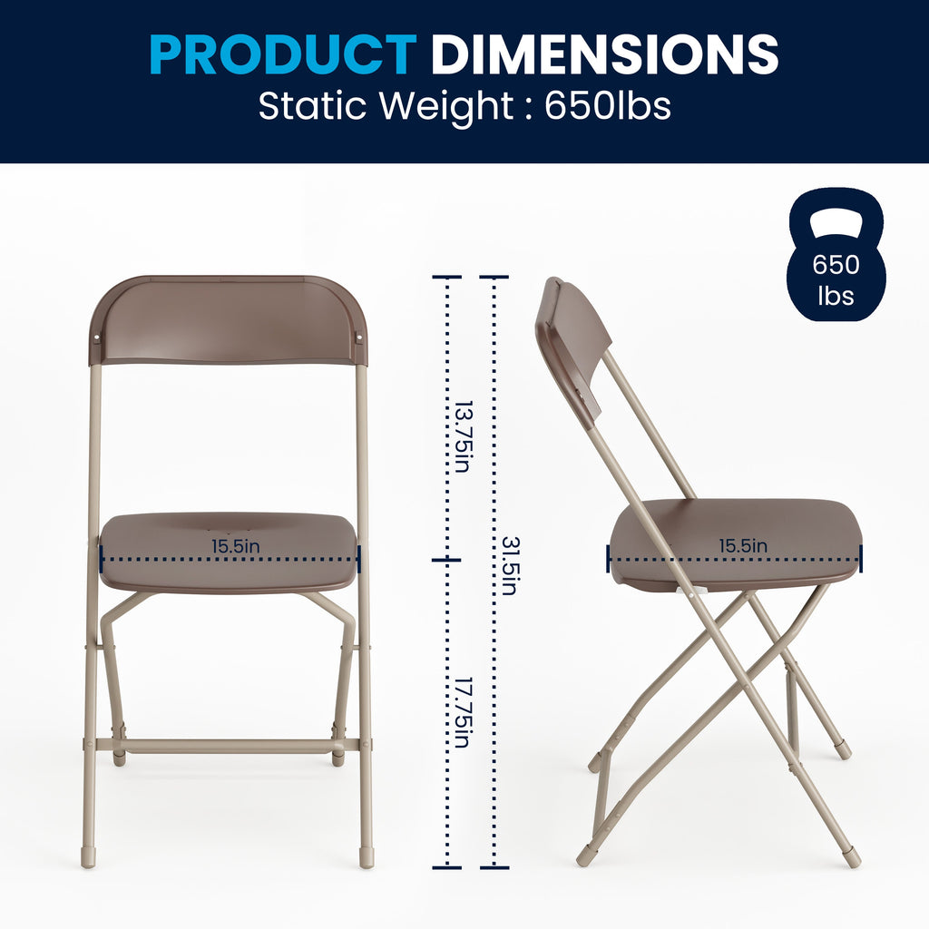 Series Plastic Folding Chair - 650LB Weight Capacity