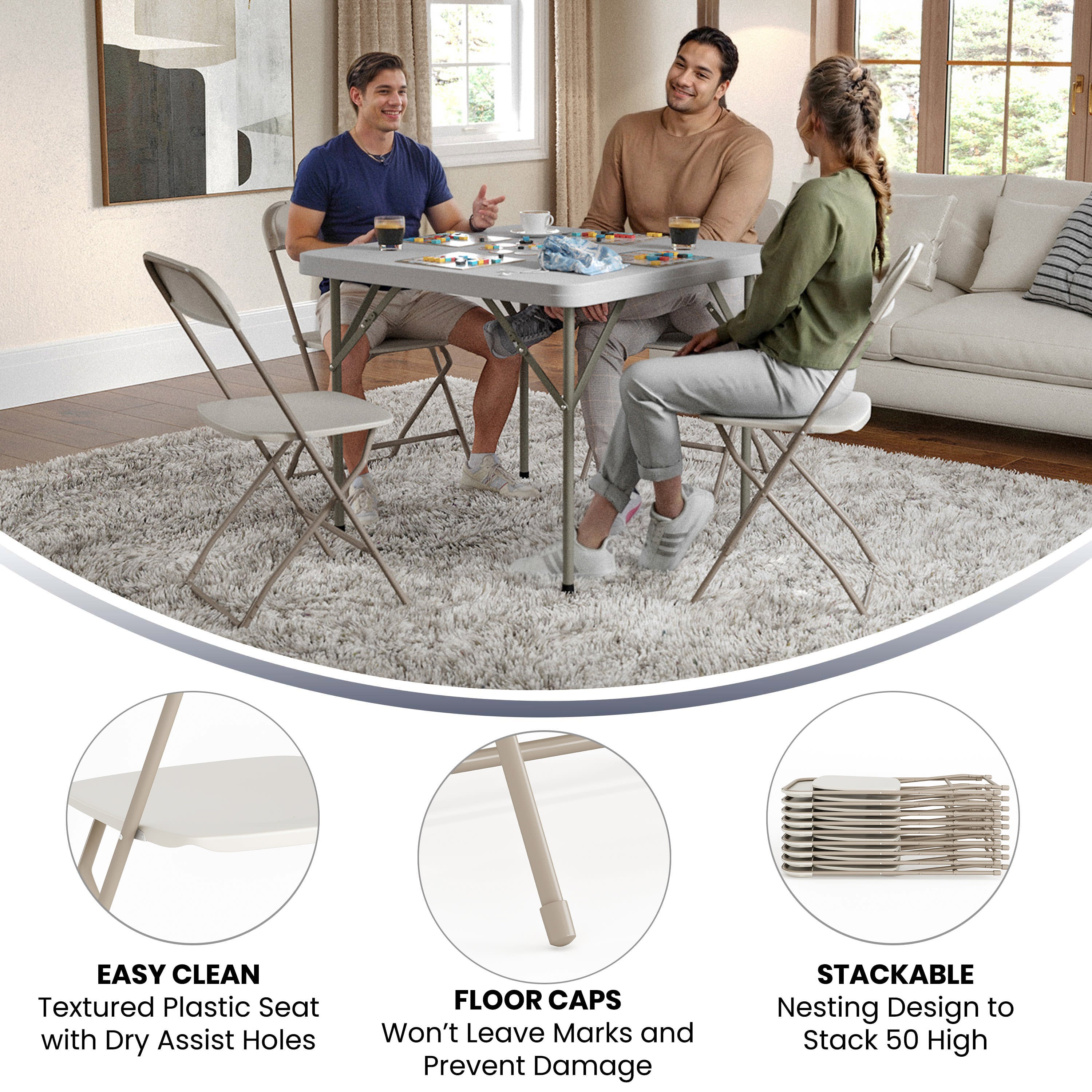 Series Plastic Folding Chair - 650LB Weight Capacity