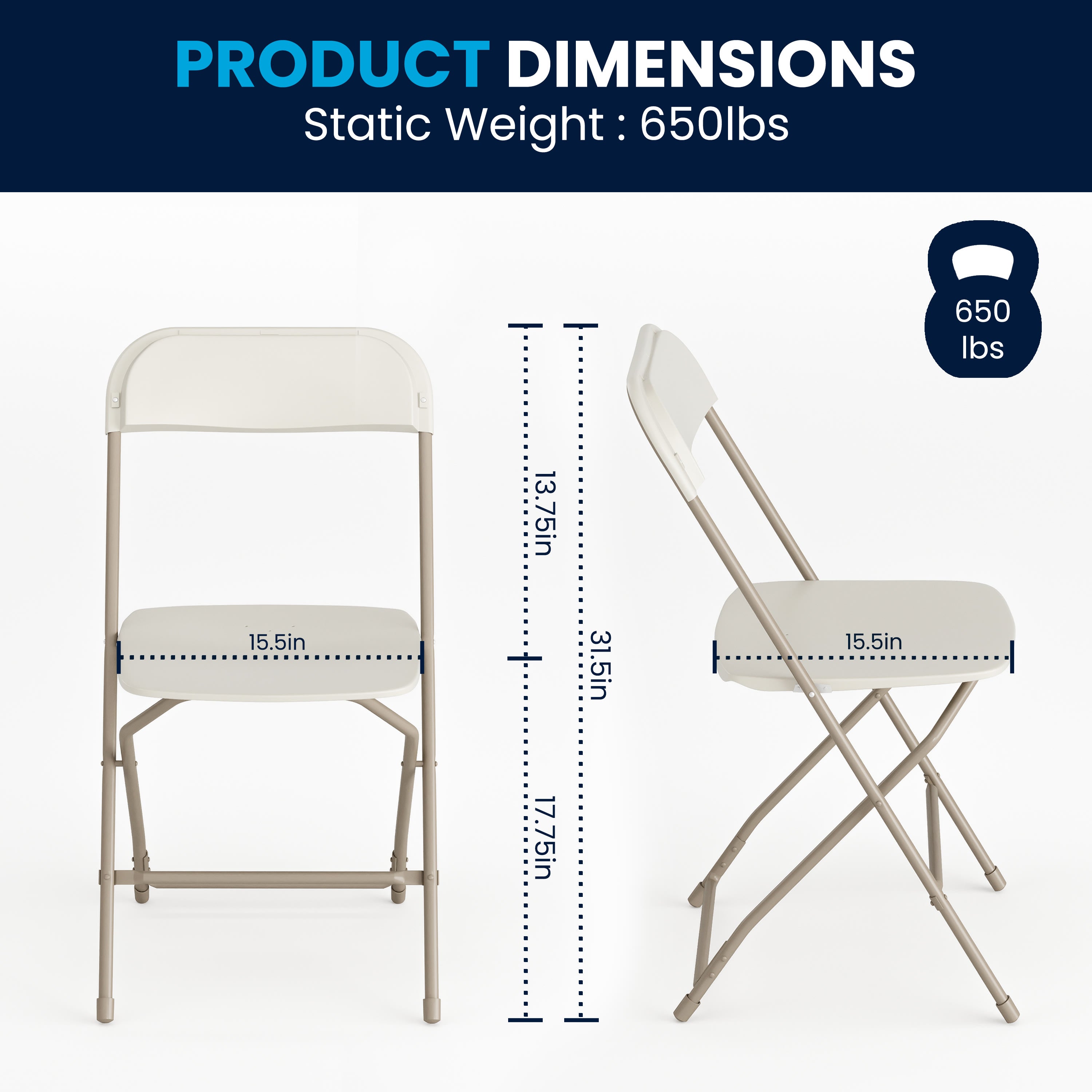 Series Plastic Folding Chair - 650LB Weight Capacity